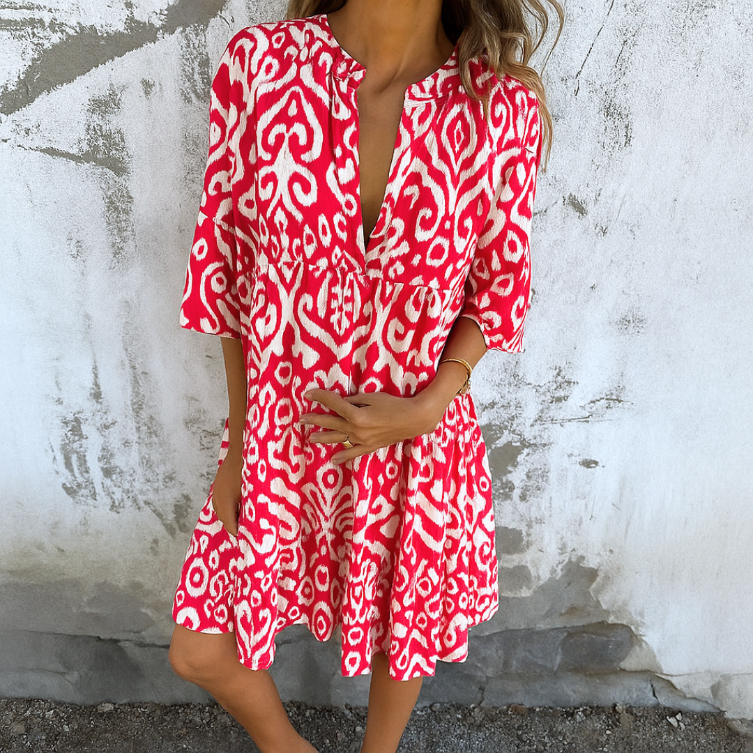 AVA – VIBRANT ESCAPE TUNIC DRESS